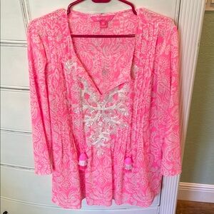 Pink Patterned Women's Top